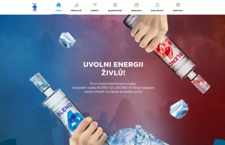Webová propagace pro propagaci vodky Blend 42