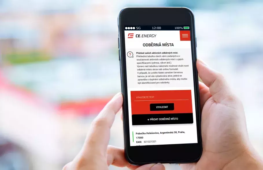 Mobilní aplikace CE.ENERGY